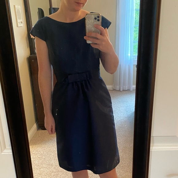 Alfred Sung Satin Navy Dress - Picture 5 of 8